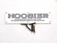 Hoosier Cabinet Label White With Black Lettering