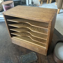 Small Vintage Wooden Filing Rack / Cabinet/ Letter – A5. MCM, Dovetailed Joints
