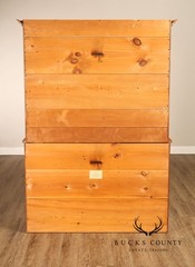 D.R. Dimes Cherry Two Piece Step Back Country Hutch Cabinet