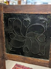 Antique Chestnut Tin Punched Brass Panel Large Wooden Pie Safe Cabinet – Pick Up