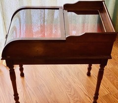 Rare Antique Victorian Curved Glass Showcase/General Store Display Case