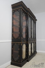 72980: HICKORY WHITE Regency Black & Gold Breakfront Bookcase