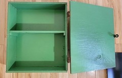 Vtg Shabby Wood Country Wall Medicine Cabinet Mirror Chic Distressed Chippy SEE