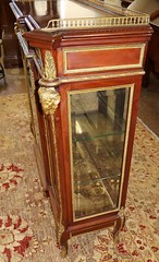 19th Century French Louis XVI Style Mahogany Bronze Mounted Cabinet Vitrine