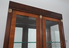 60050: Beveled Glass Door Yew Wood Door & Mahogany Display Cabinet