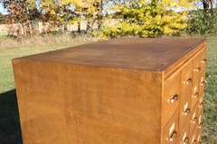 Antique Apothecary Cabinet file Wood Drawer office vintage ledger holder library