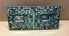 VTG 11×23 Double 4×6 Tin Ceiling Metal Green Photo Picture Frame Old 660-26B