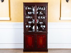 Antique English 19th Century Chinese Chippendale Mahogany Corner China Cabinet