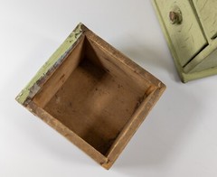 20th Century Vintage Green Painted Hanging Wall Spice Apothecary Cabinet Chest