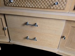 Stanley blonde atomic mcm buffet and China cabinet set