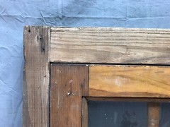 VTG Wood Cabinet Door Face Front Country Cabin Lodge Glass Window Old 1523-23B