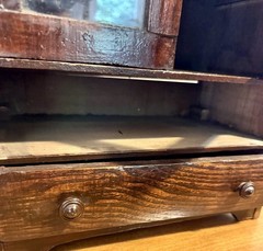 Antique Child’s Toy China Cabinet 22”x 12”x6.25” W/ Drawers & Glass Doors