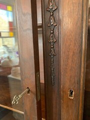 Antique Mahogany Double Door China Display Cabinet