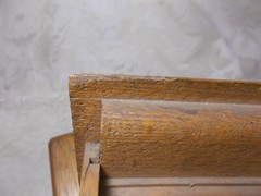Vtg Antique Single Wood Oak Drawer Index File Cabinet 15″ long