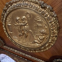 French Original King wood gilded bronze figures Luis phillipe cabinet Circa 1880