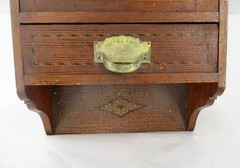 Kitchen Apothecary Bathroom Cabinet Beveled Glass Mirror Inlay Hand Carved Wood