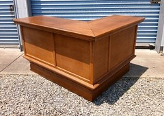 Antique Quarter Sawn Oak L Shaped General Store Counter Bar 1920s