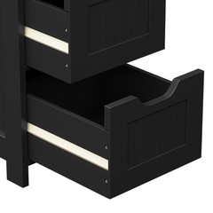 Bathroom Storage Cabinet Side Cabinet with 4 Drawers Entryway Cupboard Black