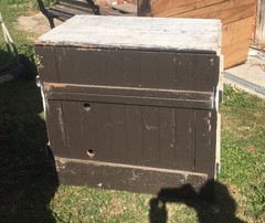 Antique Handmade Wood Primitive Cabinet Original Hardware 32-1/2 X33 X 21-1/2