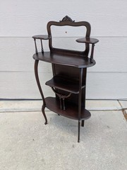 Antique Larkin Art Nouveau Victorian Mahogany Display Shelf Etagere Parlor Stand
