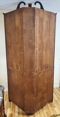 Antique AMERICAN 19th C Colonial Hepplewhite Cherry Curio CORNER CABINET Vitrine