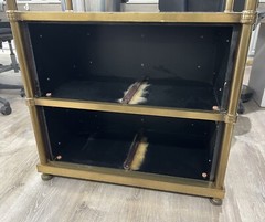 Brass and Walnut Frasier Etagere By Baker Laura Kirar Collection Shelf