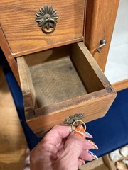 Victorian Farmhouse Antique Oak Medicine or Jewelry Cabinet With 4 Drawers