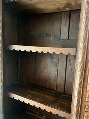 Large Antique French Carved Hunting Renaissance 6 Door Bookcase Cabinet