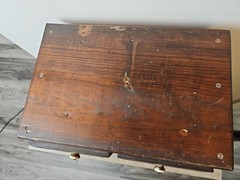 Antique Early Primitive Wood 5 Drawer Handmade Apothecary Roman Cigar Cabinet