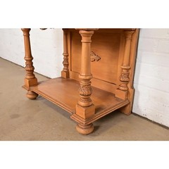 Antique Renaissance Revival Carved Oak Cupboard or Bar Cabinet, Circa 1920s