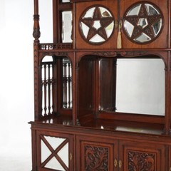 Mahogany Star Pentagram Etagere with Mirrors, Spindles & Eagles C1900