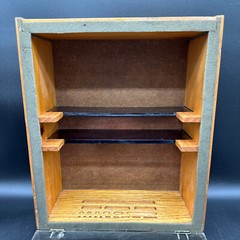 Antique Apothecary Wood Cabinet w/ Weights Slots