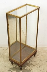 Vintage European Brass & Glass Vitrine Display Cabinet