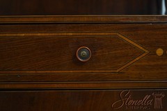 L73273: Vintage Regency Style 3 Tier Inlaid Mahogany Cabinet