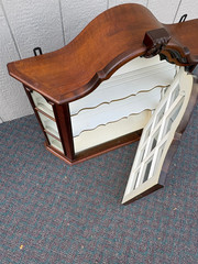 67662 Victorian Wall Hanging Curio Cabinet with Glass Door