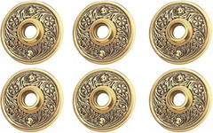 Victorian Antique Brass Cabinet Knob Rosette Set of 3 – Tarnish Free