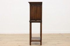 Gothic Carved Antique Oak Bar Hall Bath Cabinet Colby #56594