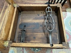 Antique Tiger Oak Cabinet w/Cobbler Tools See All Pictures