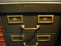 Vintage — Shaw Walker 6 Drawer Index Card and File Cabinet — RARE