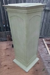 VTG RARE OOAK HAND PAINTED COUNTRY FLORAL CAB. PEDESTAL SOLID WOOD 30×12″New(?)