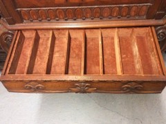 Vintage 1930’s Art Deco Burled Walnut Inlayed and Carved China Cabinet
