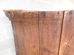 Antique 2 Piece 18th Century Grain Painted Corner Cabinet Berks Co. Pa