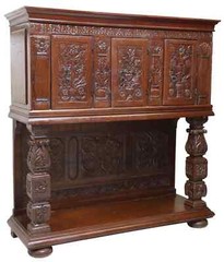 Antique Dressoir, Cupboard, Fren Ren Revival, Carved, Urns, Pinard, Early 1800s