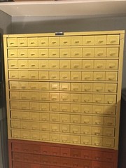 Collectible Vintage HOBART 100 Drawer Small Part File Cabinet *Yellow Unit Only
