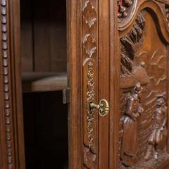 Antique, Breton Cabinet, Carved French Sideboard, Oak, Late 19th Century C.1880