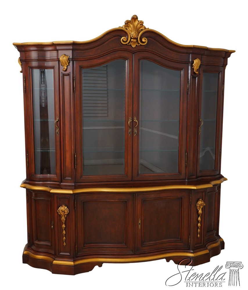 65943EC: KARGES French Louis XV Gold Gilt Trim China Cabinet