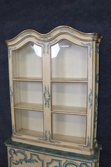 Baker Paint Decorated Venetian Italian Vitrine Display China Cabinet Vitrine