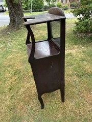 Best Antique Mahogany Sheet Music Cabinet with Beveled Mirror & Top Shelf Larkin