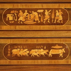 Commode style antique Louis XIV 900 furniture inlaid wood dresser 20th century