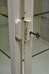 Antique Art Deco Cabriole Leg Steel Metal Medical Dental Pharmacy Cabinet – Pair
